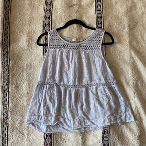 Loft Periwinkle Eyelet Tank Top